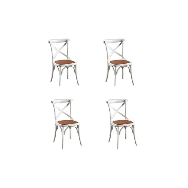 Set of 4 chairs in beech wood (white), Design By Us image