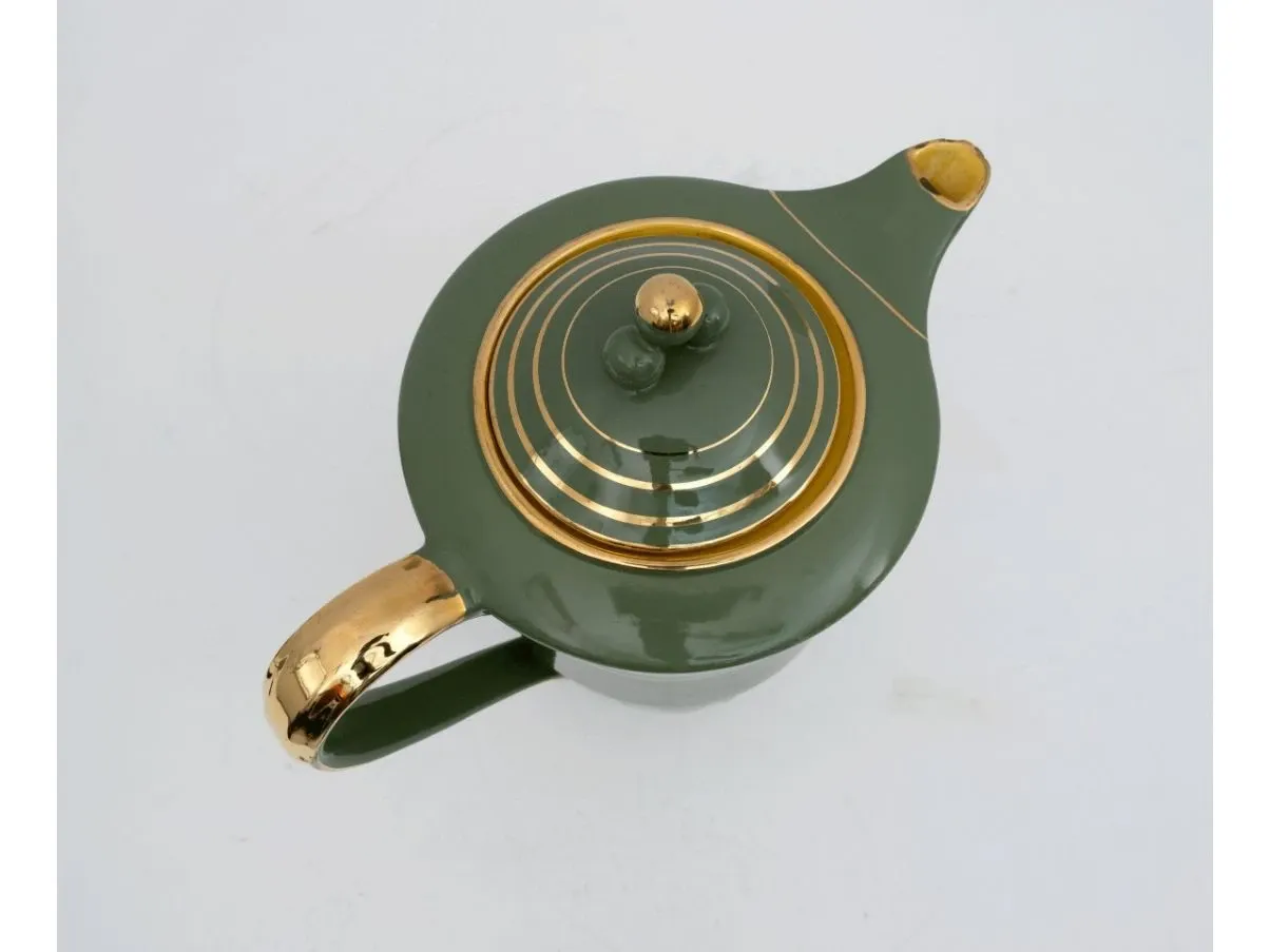 Set da tè in ceramica smaltata e oro, Richard Ginori 6