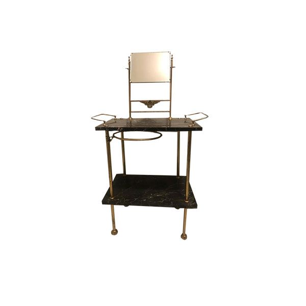 Vintage dressing table with mirror in brass and black marble ( &#39;900) image