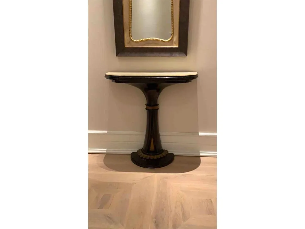 Set 2 consolle in stile Art Déco in legno e pietra onice, 5