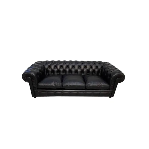 Chester icon 3-seater sofa in leather (black), Poltrona Frau image