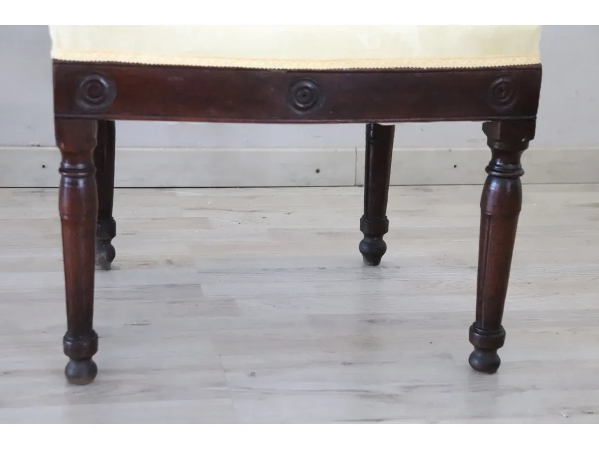 Set 2 poltrone in legno di noce vintage ('700), 3