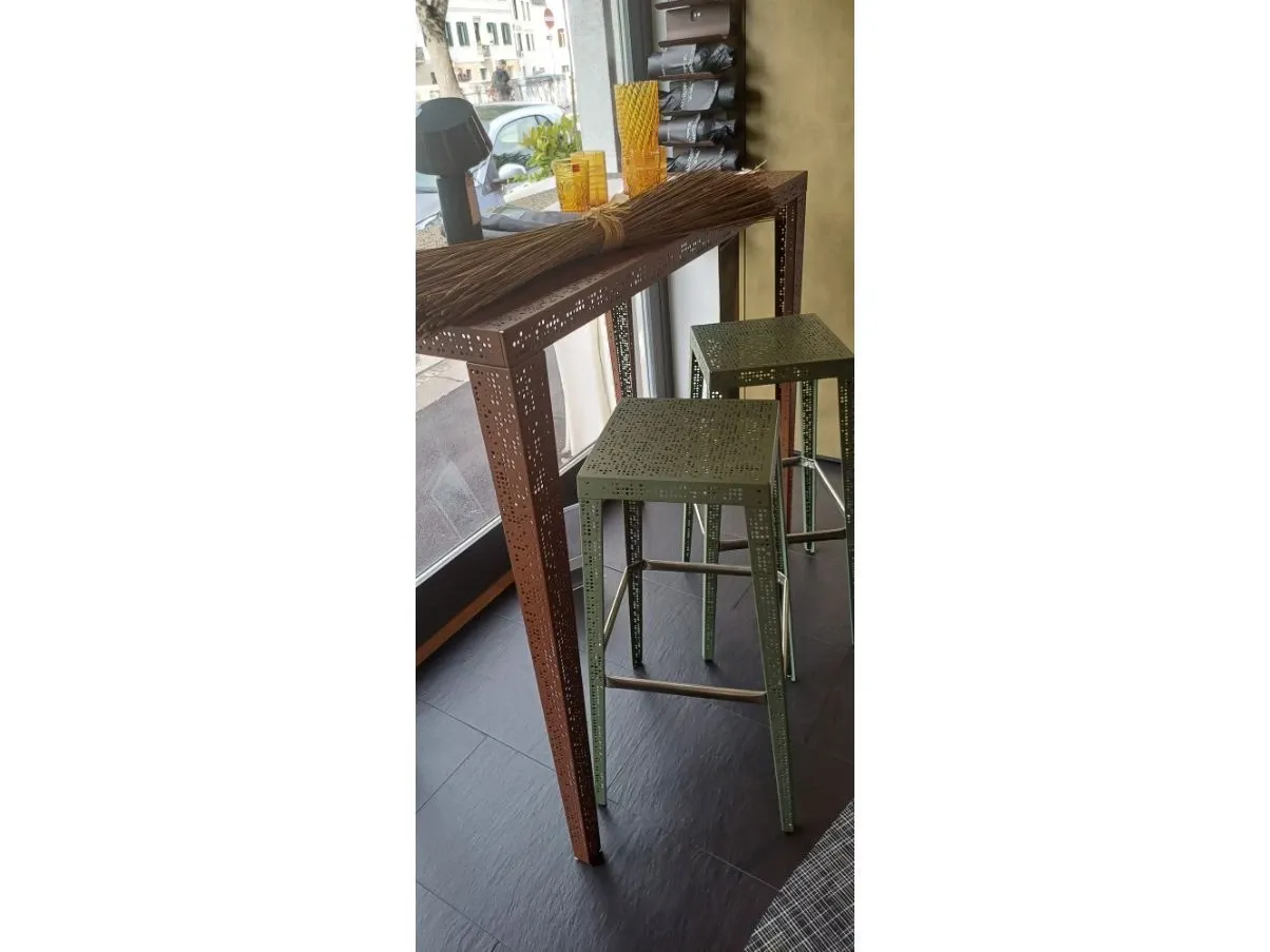 Set of rectangular high table and 2 stools, Medes 4