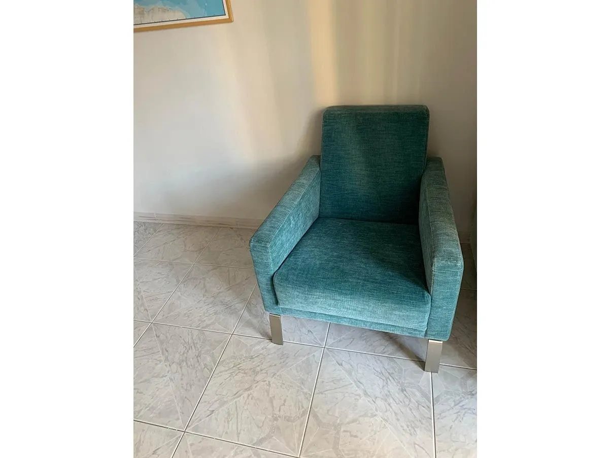 Set divano 3 posti 2 poltrone velluto (azzurro), BoConcept 2