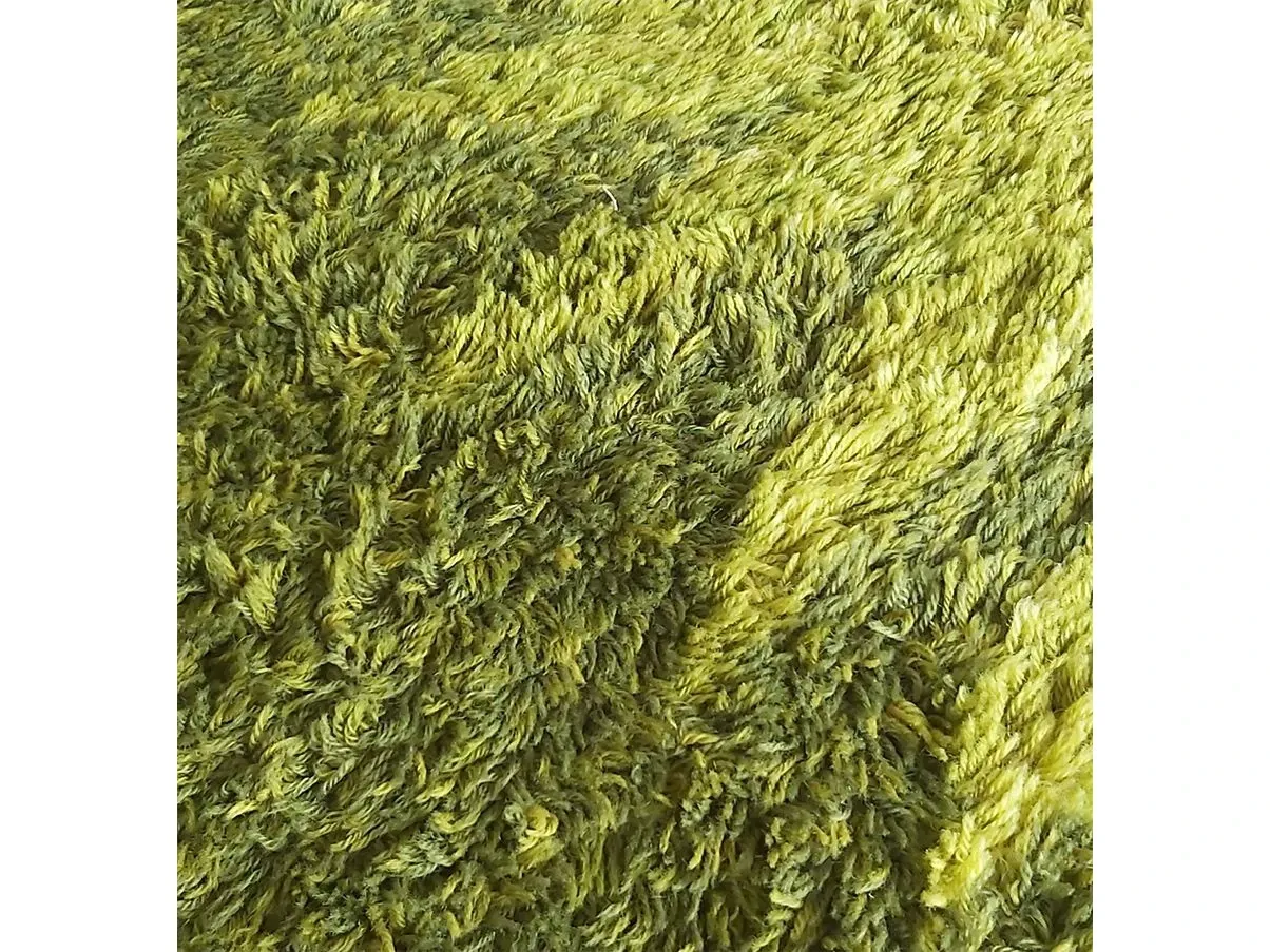 Tappeto rotondo in lana verde (anni '70) 2