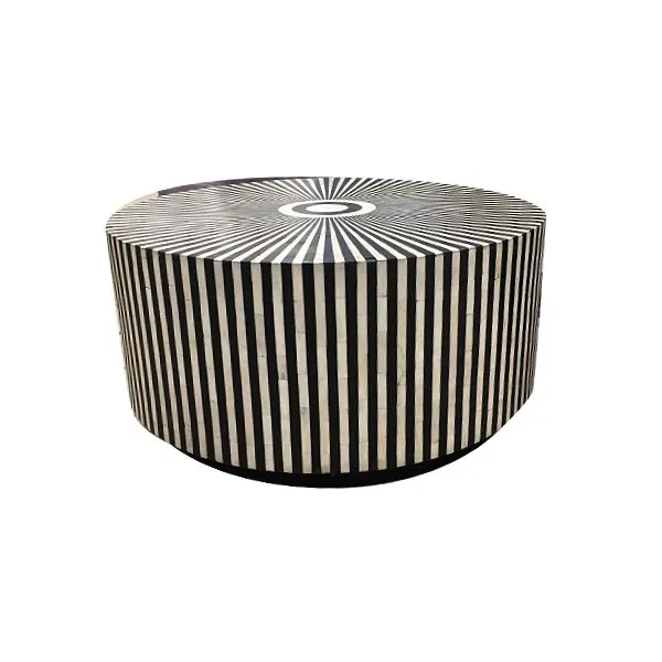 Electra round coffee table (white-black), Kare Design image