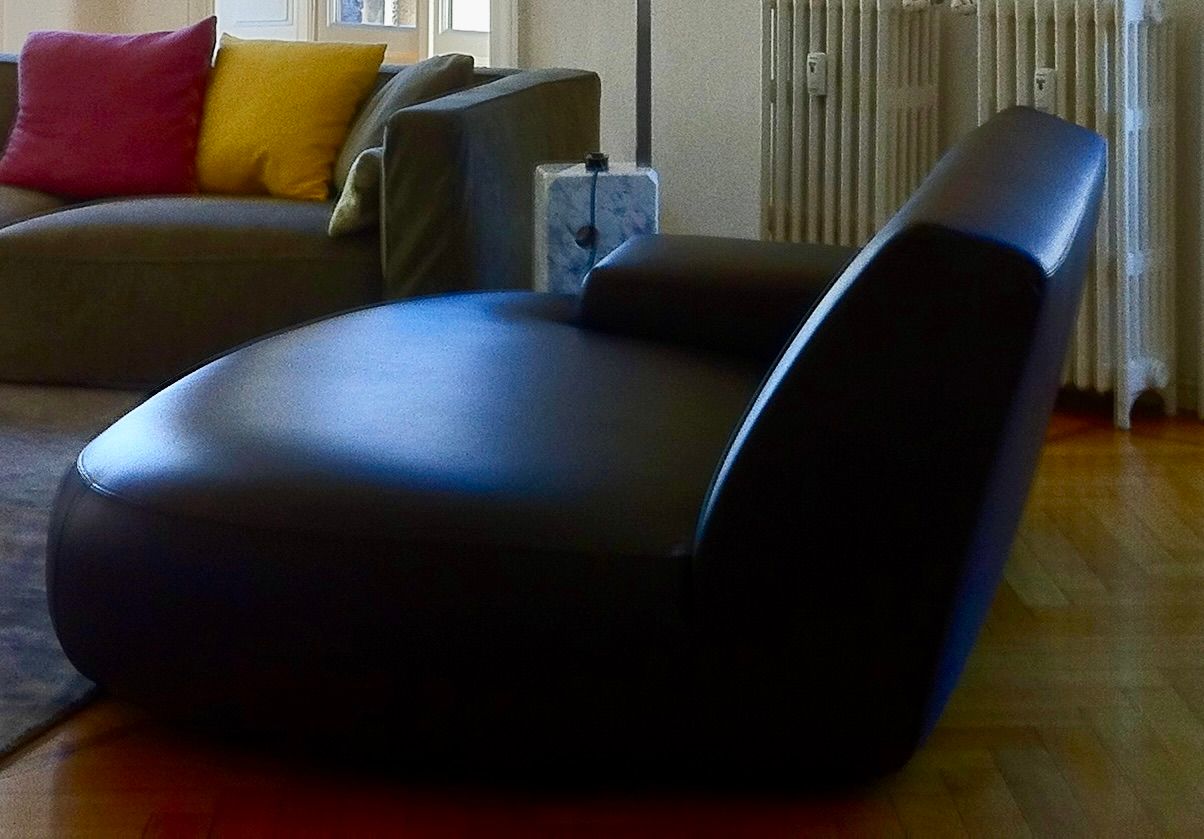 Poltrona Big Bug in pelle marrone di Paola Navone Side