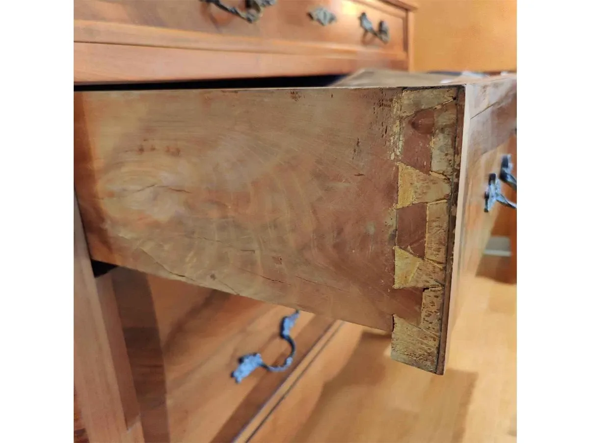 Comò vintage con specchiera e cassetti in legno (anni '20) 7
