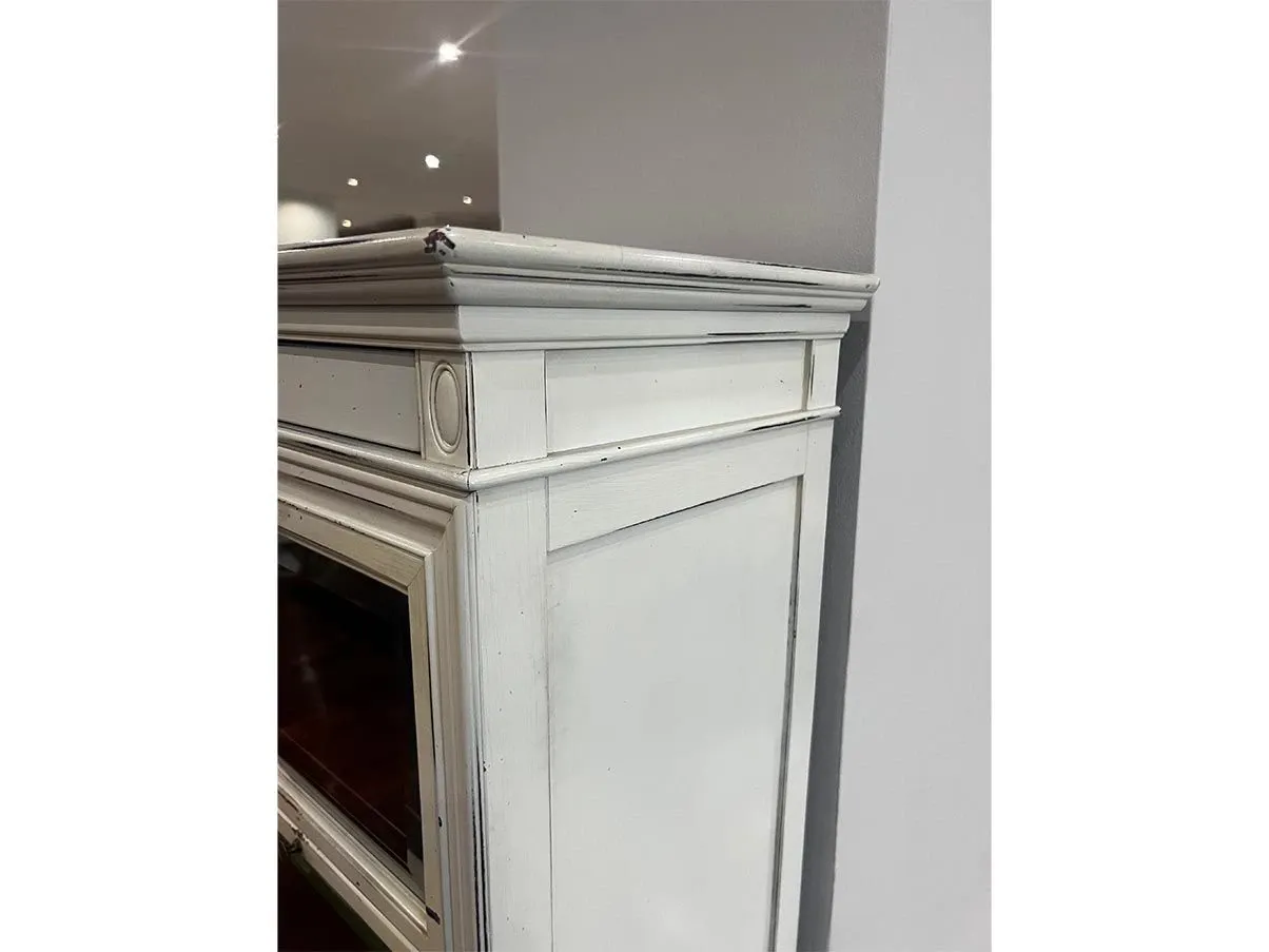 Hohe Bücherregal mit Glastüren (weiß) 3