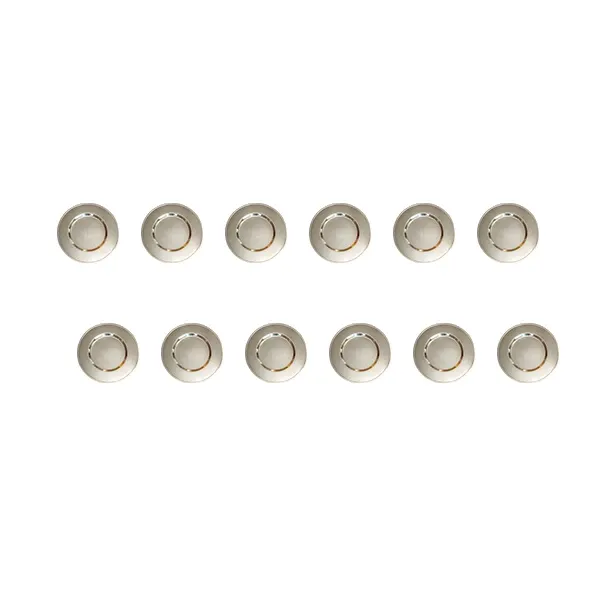 Set of 12 Contour presentation plates in stainless steel 