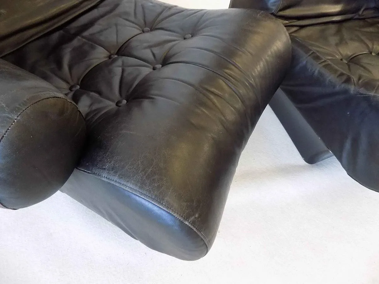 Set of 2 modular armchairs Sofalette leather (black), Otto Zapf 4