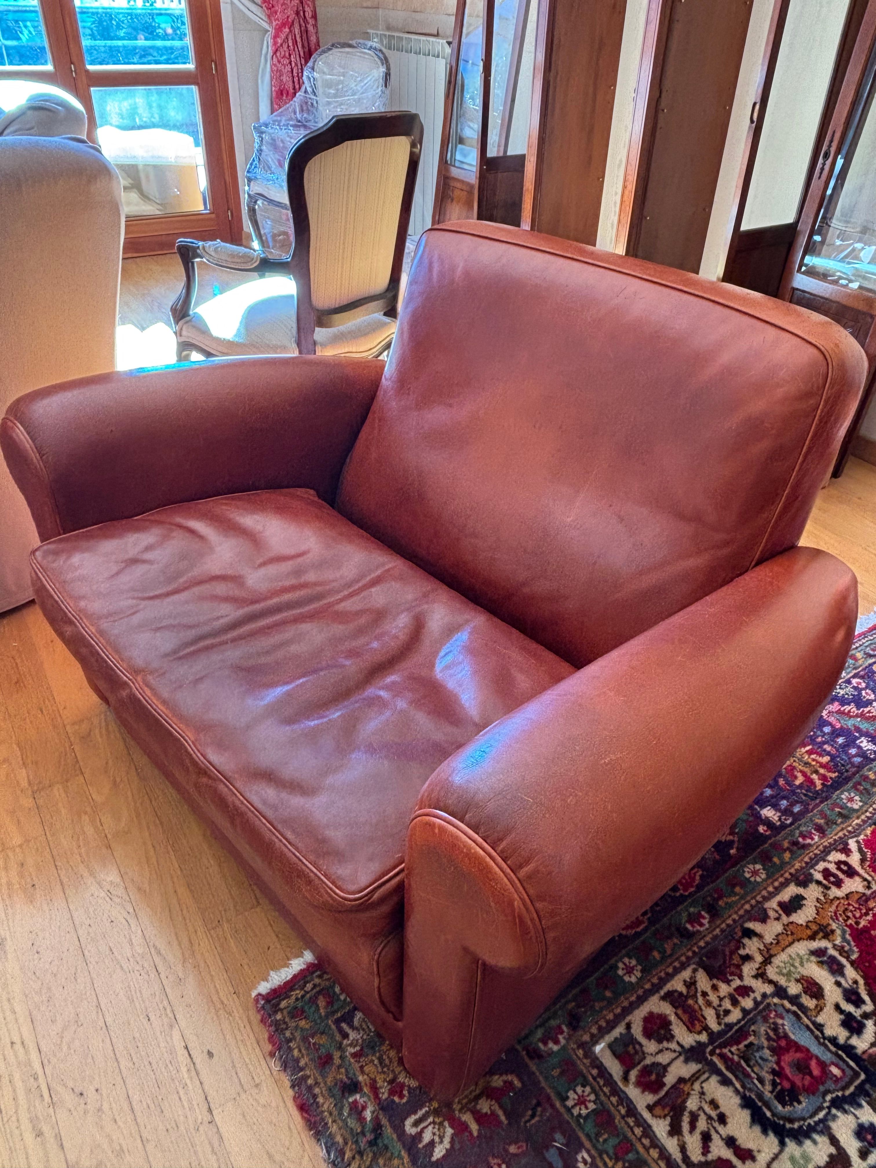 Coppia di poltrone vintage in pelle  Side