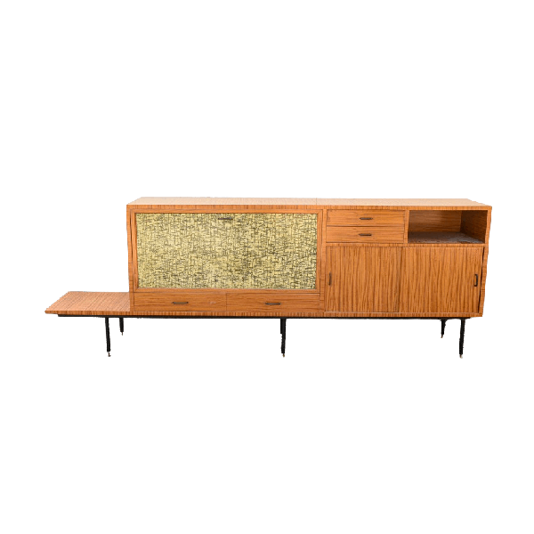 Credenza bicolore con piedini metallo (anni '60), image