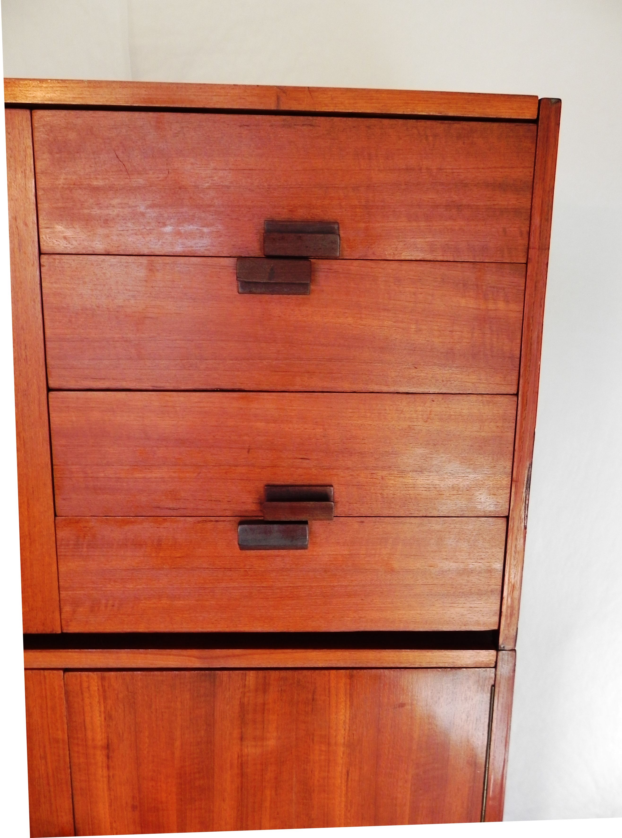 Modular Mahogany Wood Sideboard (1960s) Defects