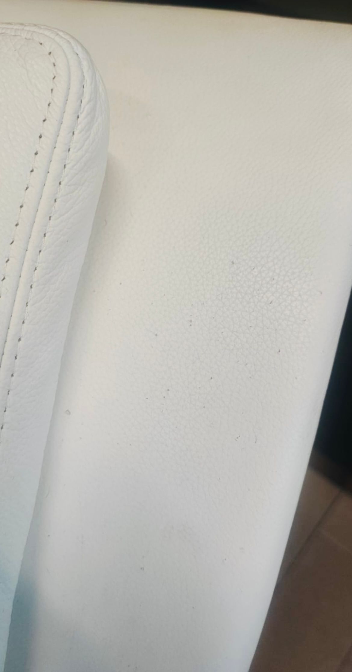 Eli Fly White Leather Chaise Lounge by Jai Jalan Defects