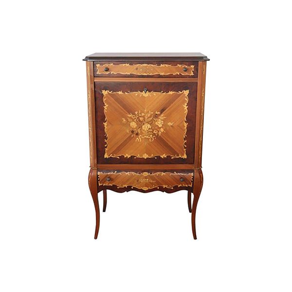 Mobile vintage in legno intarsiato Deesup