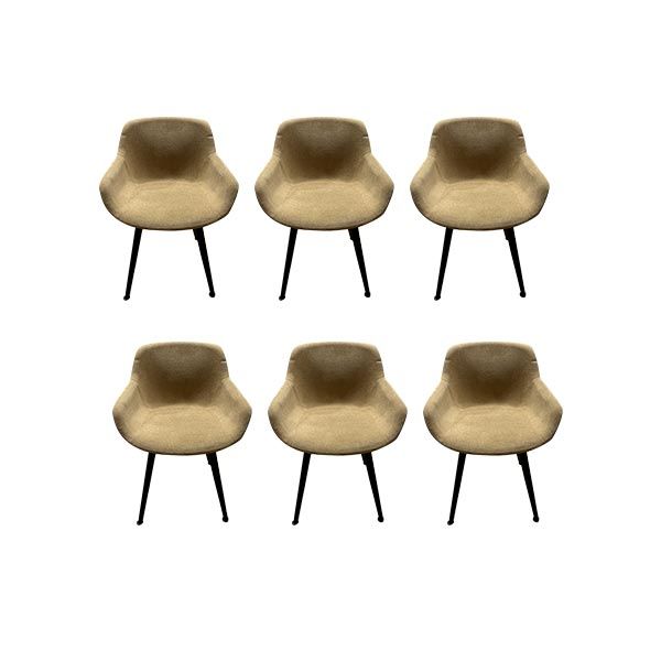 Set of 6 Igloo chairs in fabric (mustard), Calligaris image