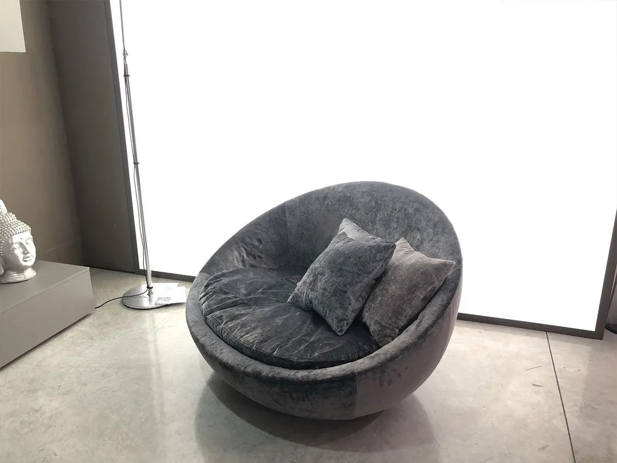 Lacoon swivel armchair in velvet (anthracite) 6