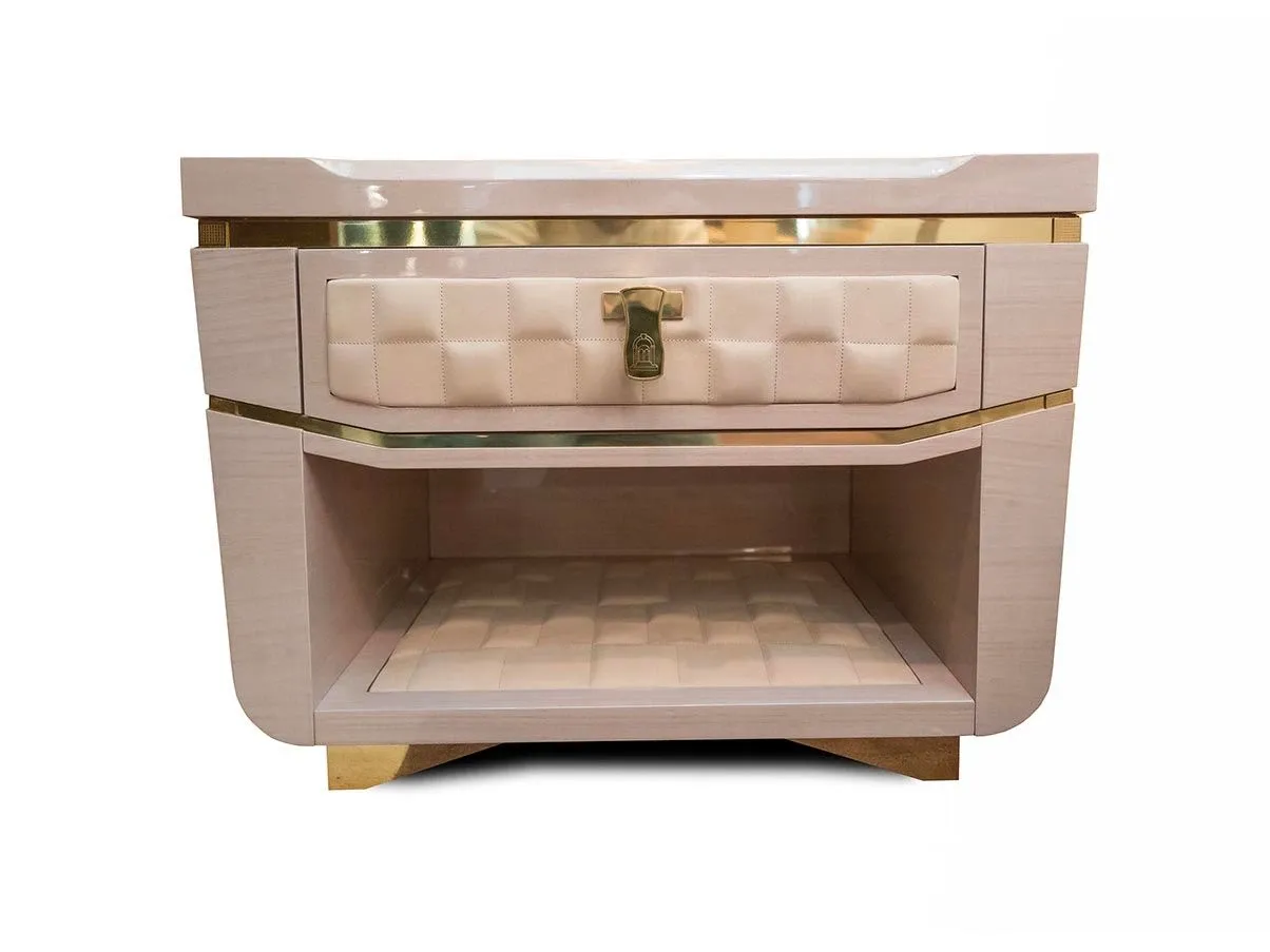 Diamond bedside table with 1 drawer in eucalyptus, Anacleto Mariani 3