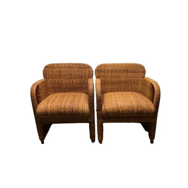 Set 2 Indian cane armchair design Gae Aulenti, Tecno image