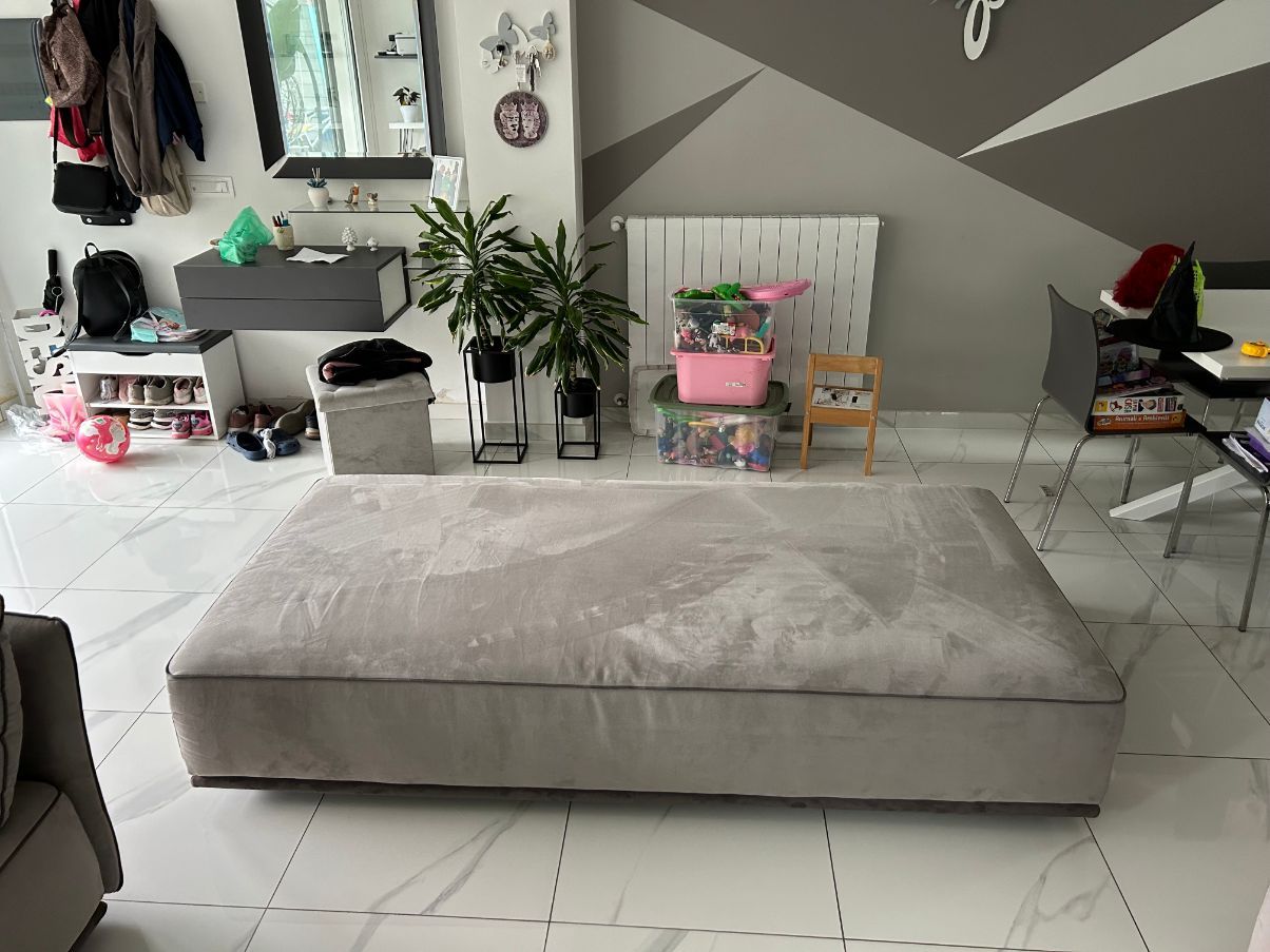 Divano Domino in tessuto grigio 6