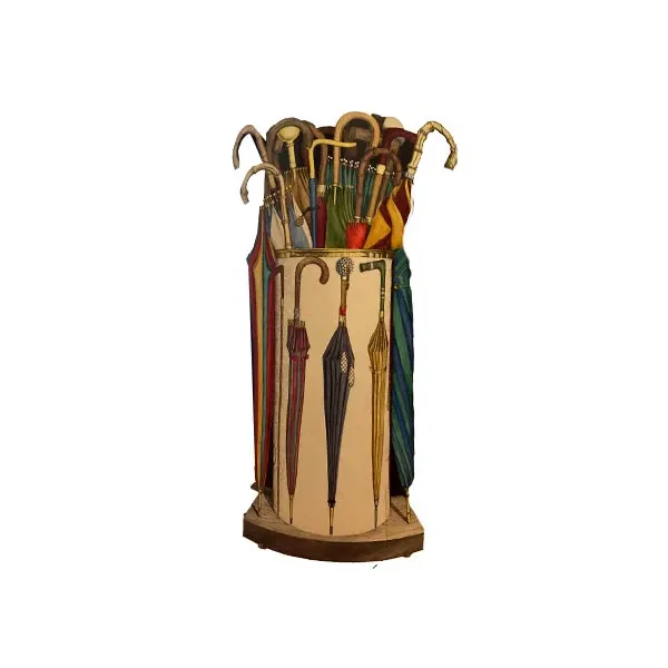 Vintage hand painted umbrella stand, Fornasetti image