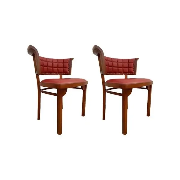 Set of 2 wooden armchairs by Marcel Kammerer 