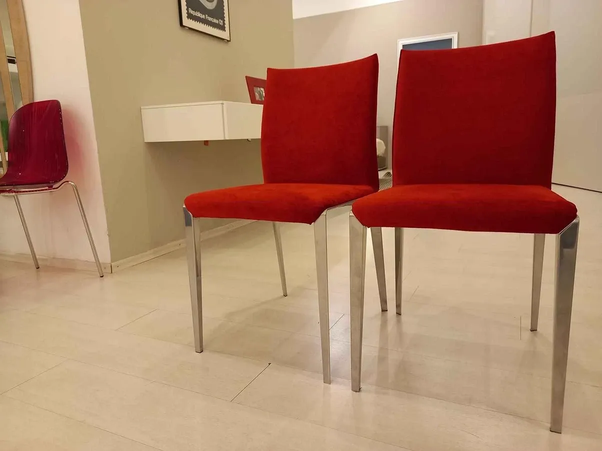 Set of 2 Dart chairs in removable fabric (red), Molteni&C 3