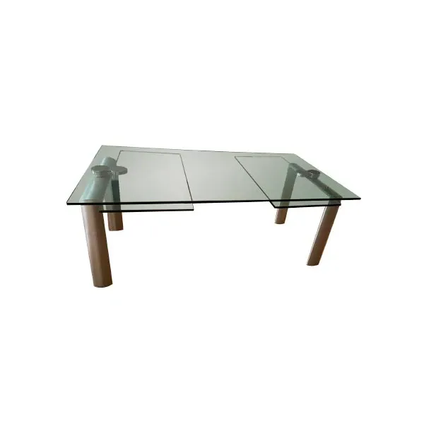 Policleto rectangular table in steel and crystal, Reflex 3