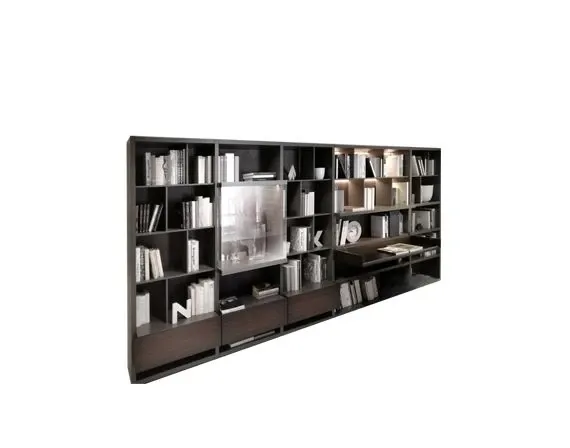 Wall System Bookcase wood, Poliform image