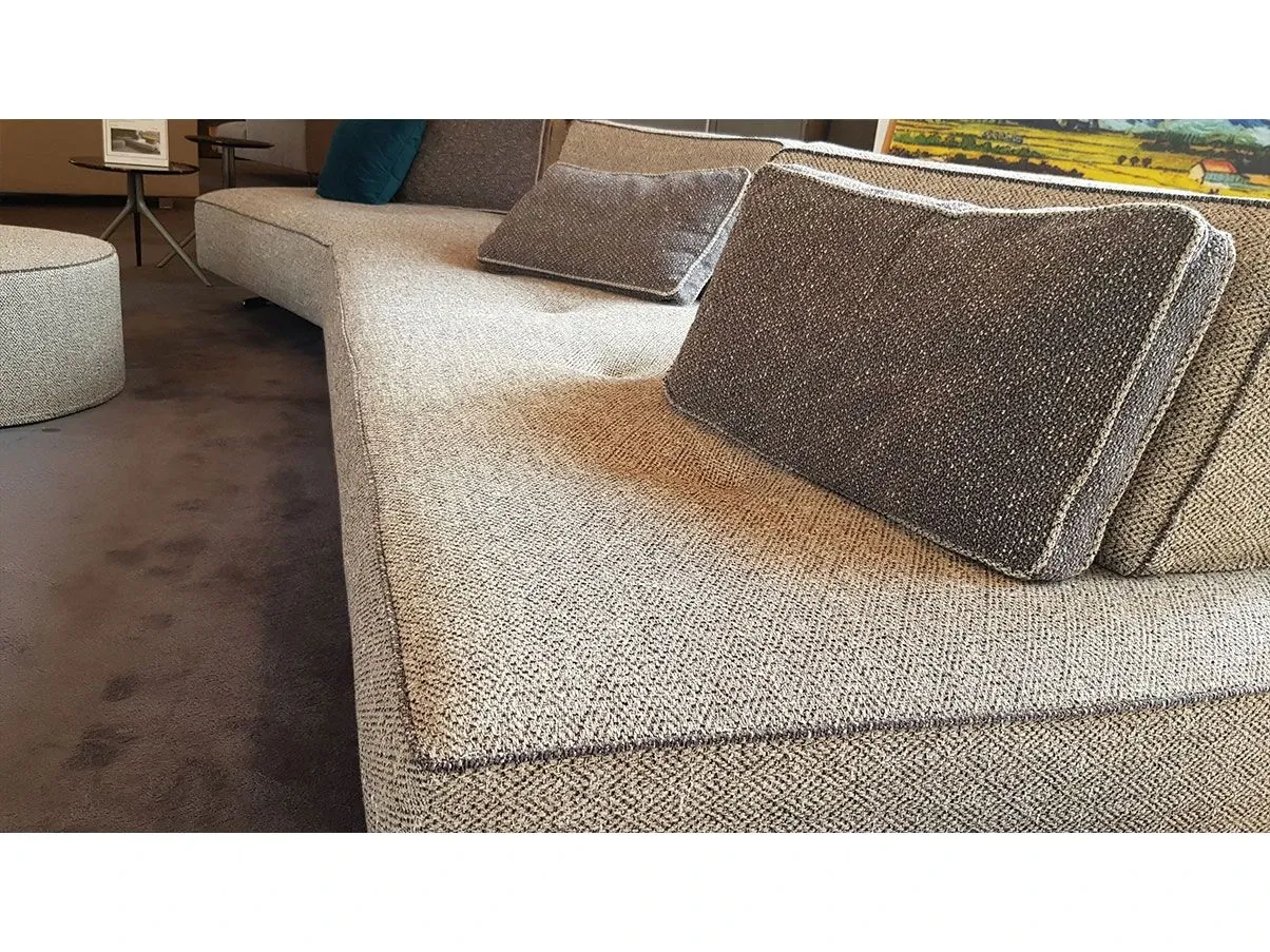 Divano chaise-longue Magritte in tessuto (grigio), Flexstyle 2