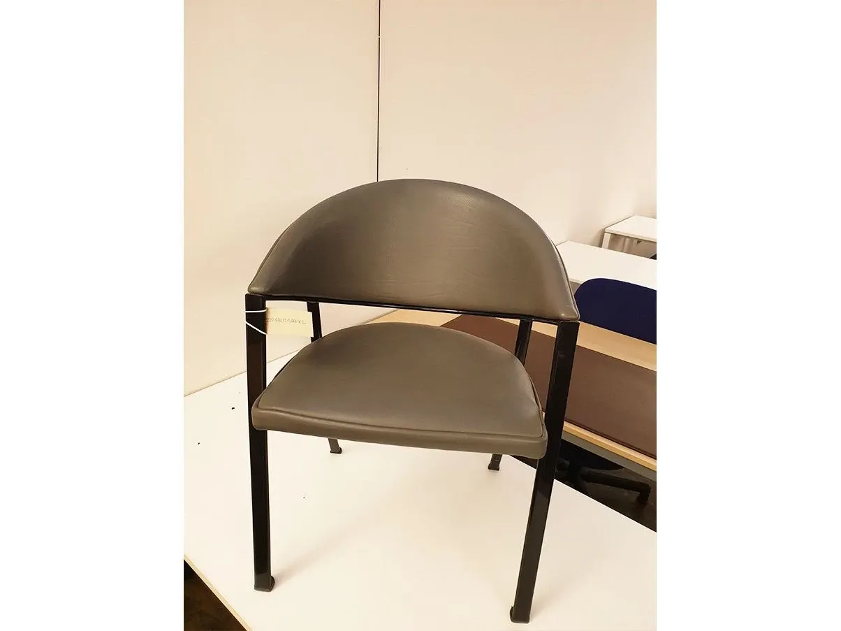 Sedia vintage Blenda acciaio e pelle (grigio), Matteograssi 1