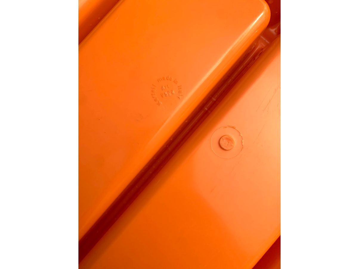 Vintage orange Aufbewahrungsbox (70er Jahre) Brand