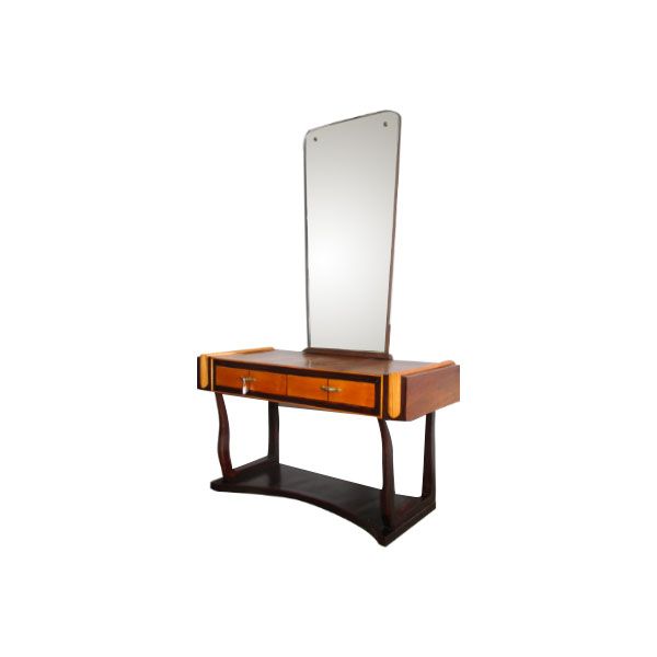 Console with vintage wooden mirror (1940s), image