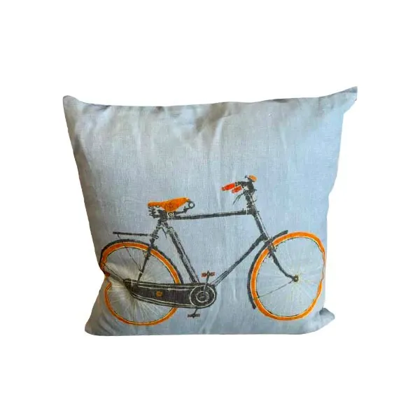 Velodrome linen cushion (light blue), Trussardi Casa image