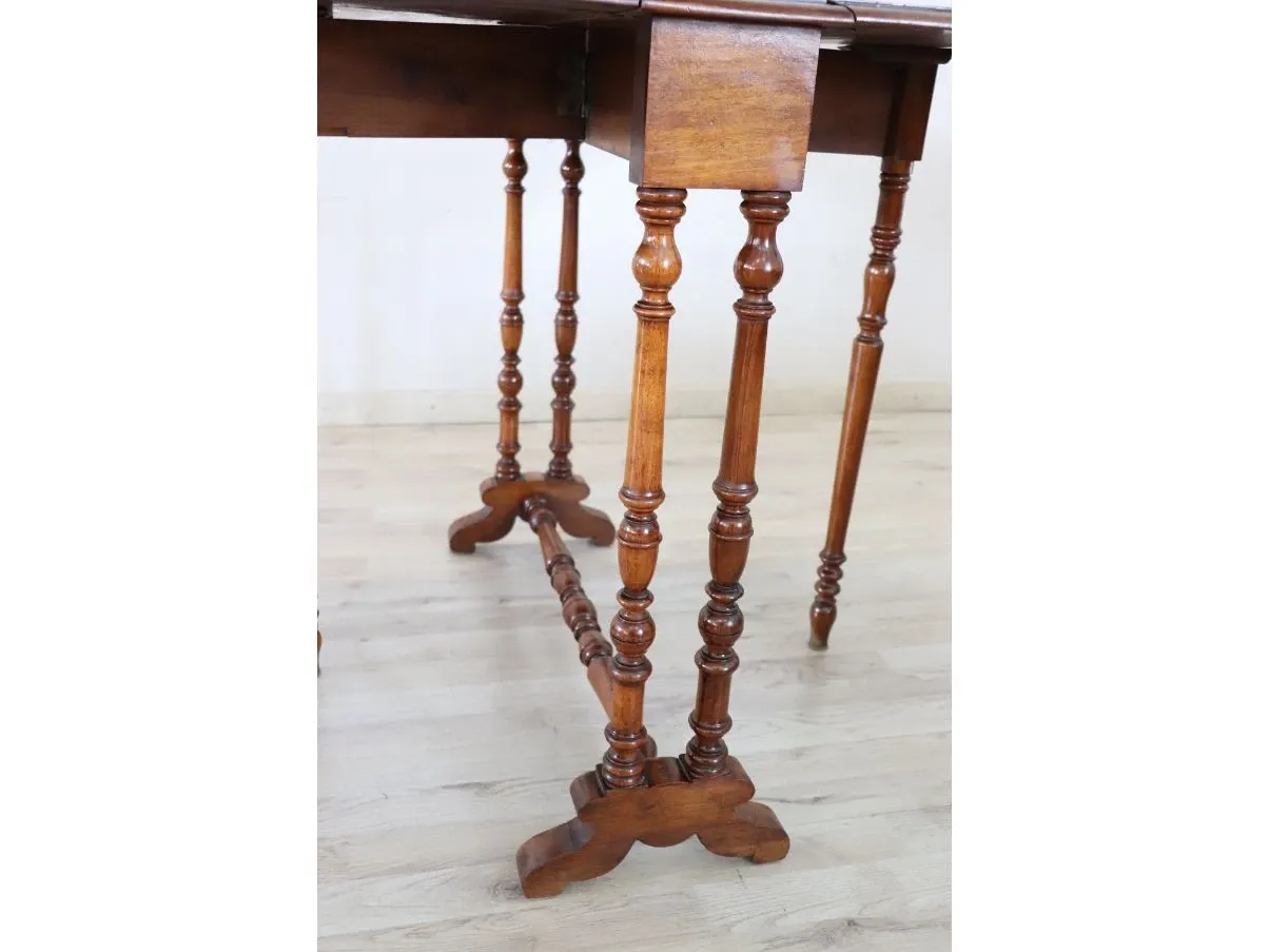 Tavolino vintage in legno di noce ('800), 3