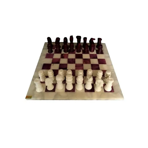 Vintage Purple Alabaster and Marble Chessboard (1970s) image