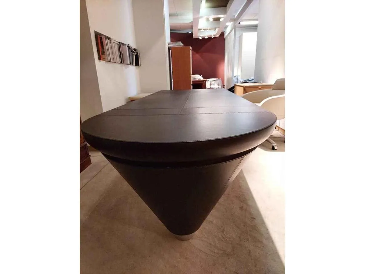 Scriptor desk in ebony wood and leather (brown), Giorgetti 1