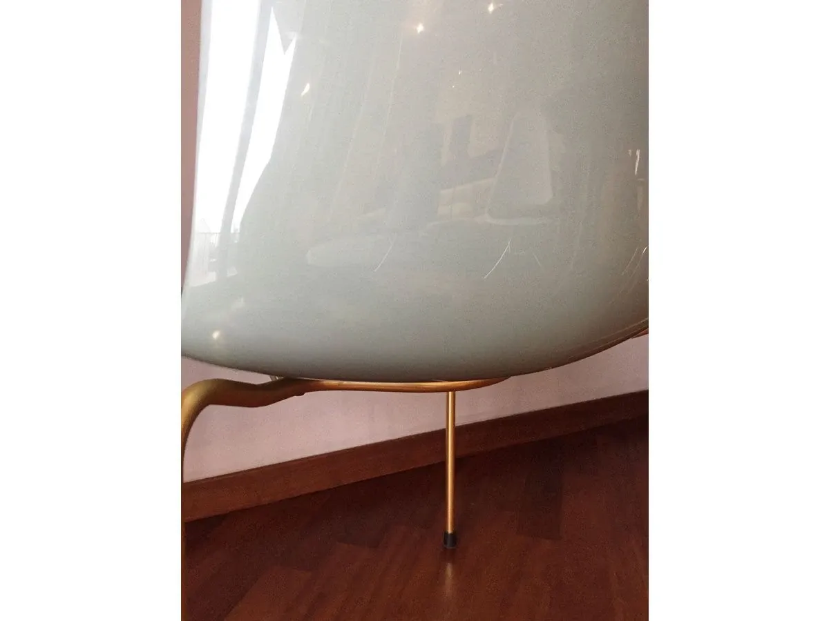 Set 2 chairs Catifa 46 polypropylene and brass (light blue), Arper 10