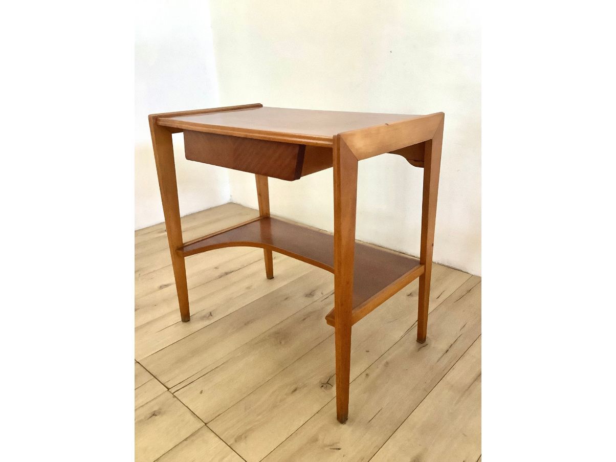 50s Wooden Desk and Chair Set Side