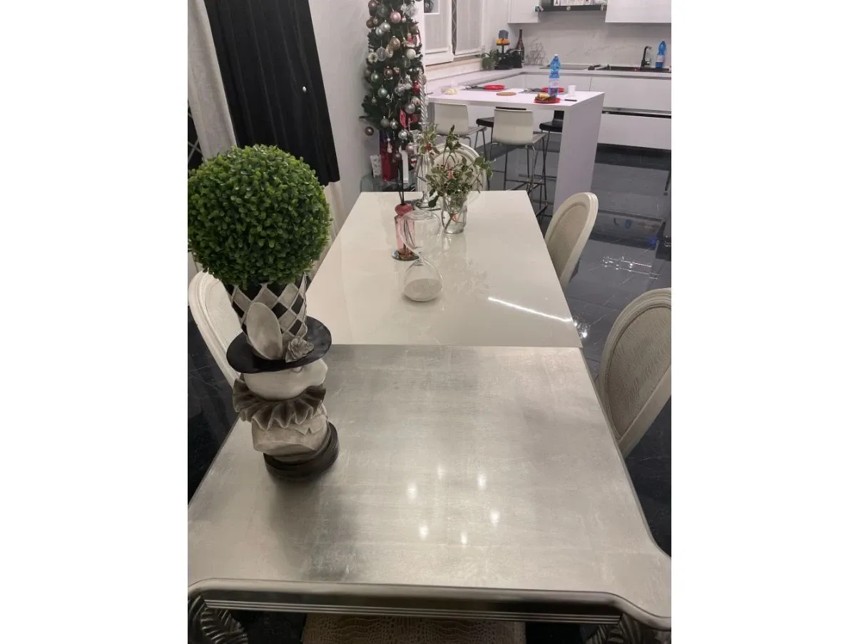 Janus white table and 6 chairs set 3