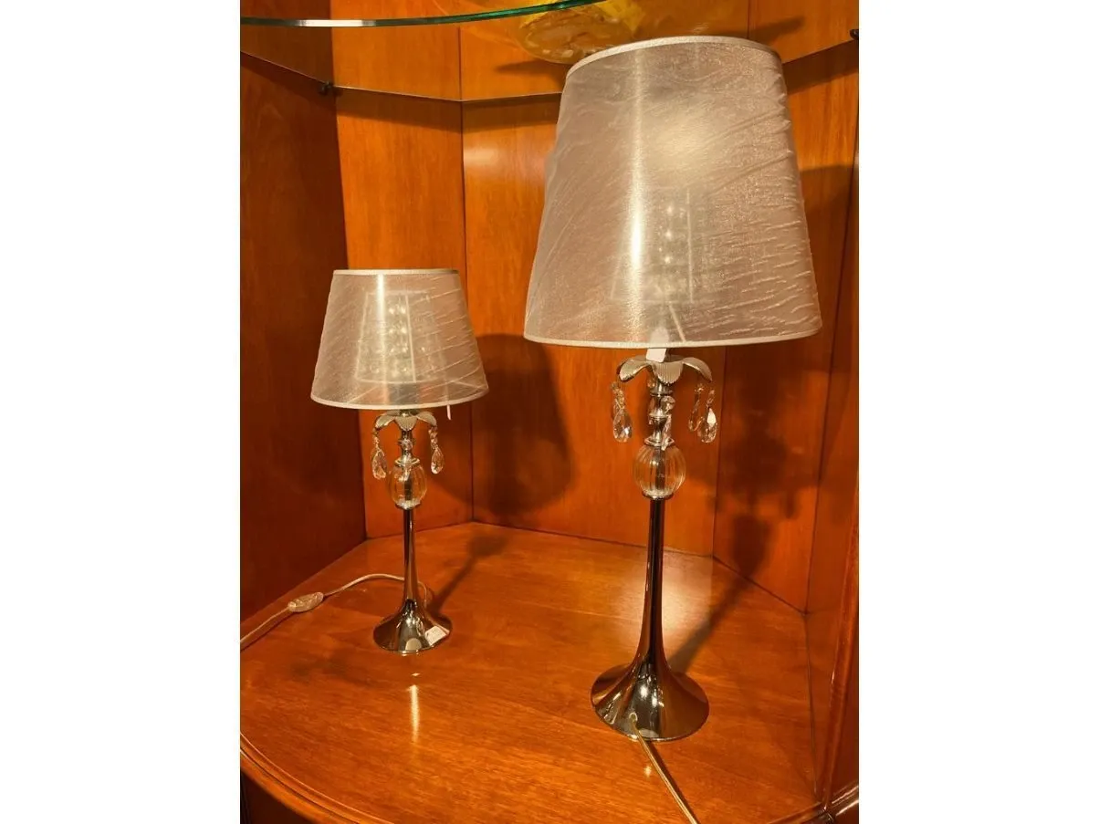 Set 2 lampade da tavolo con pendenti in cristallo, Il Paralume Marina 6