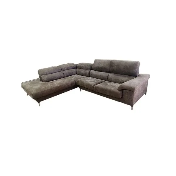 Giulia 3 seater sofa with fabric peninsula (grey), Biel image