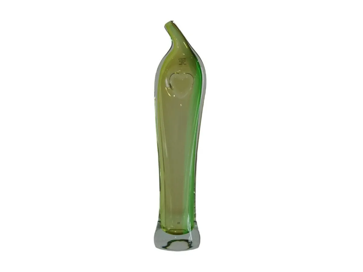 Green glass vase, Kosta Boda 