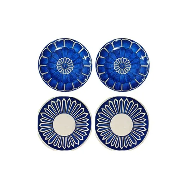 Set of 4 plates Bleus D'Ailleurs, Hermes image