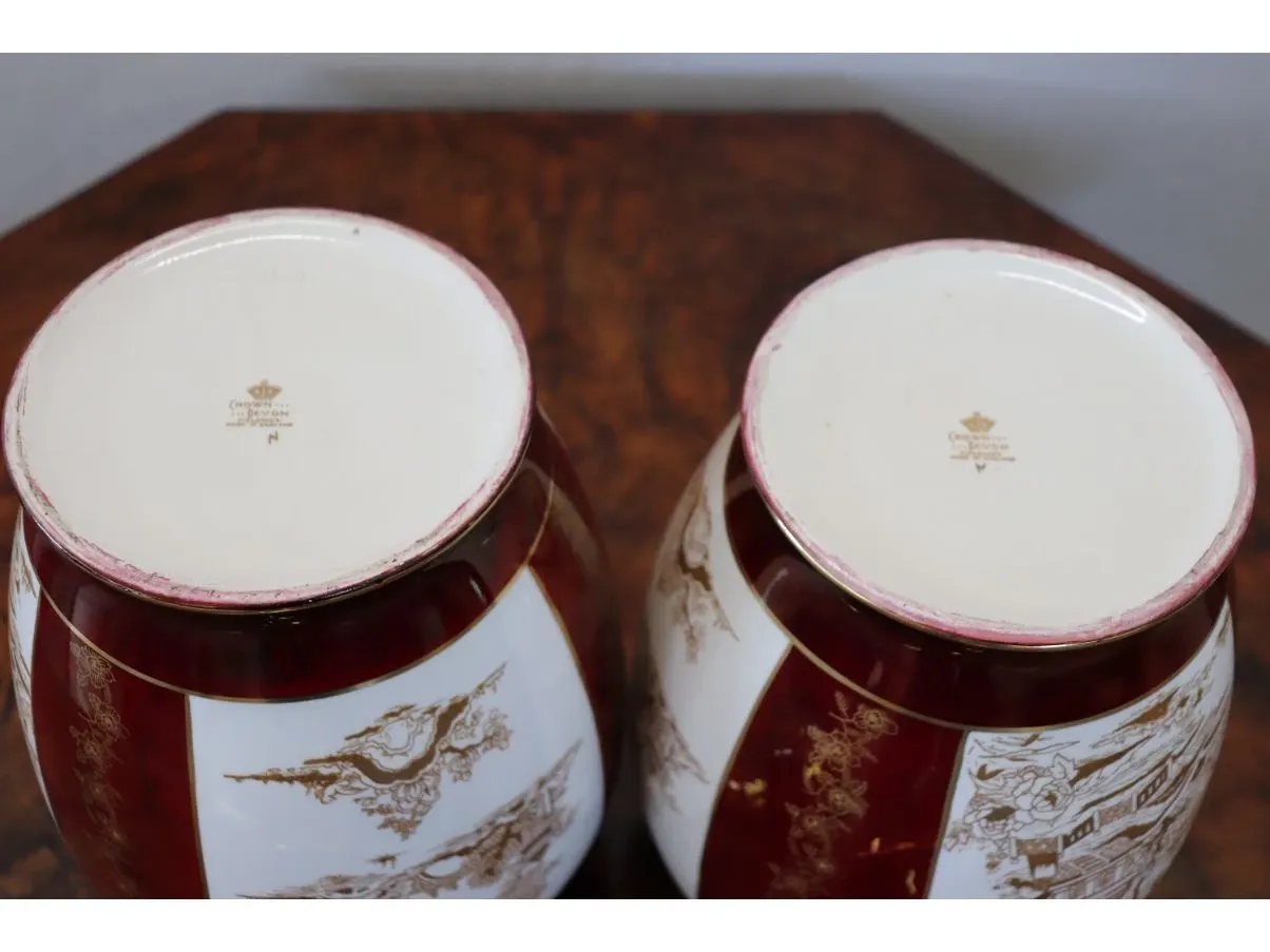 Set of 2 vintage ceramic vases (1950s) 1