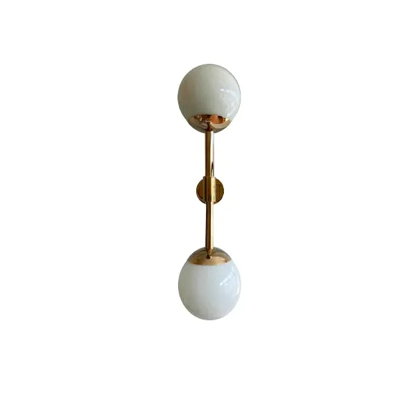 Art Decò wall lamp in brass and glass, IPM light image