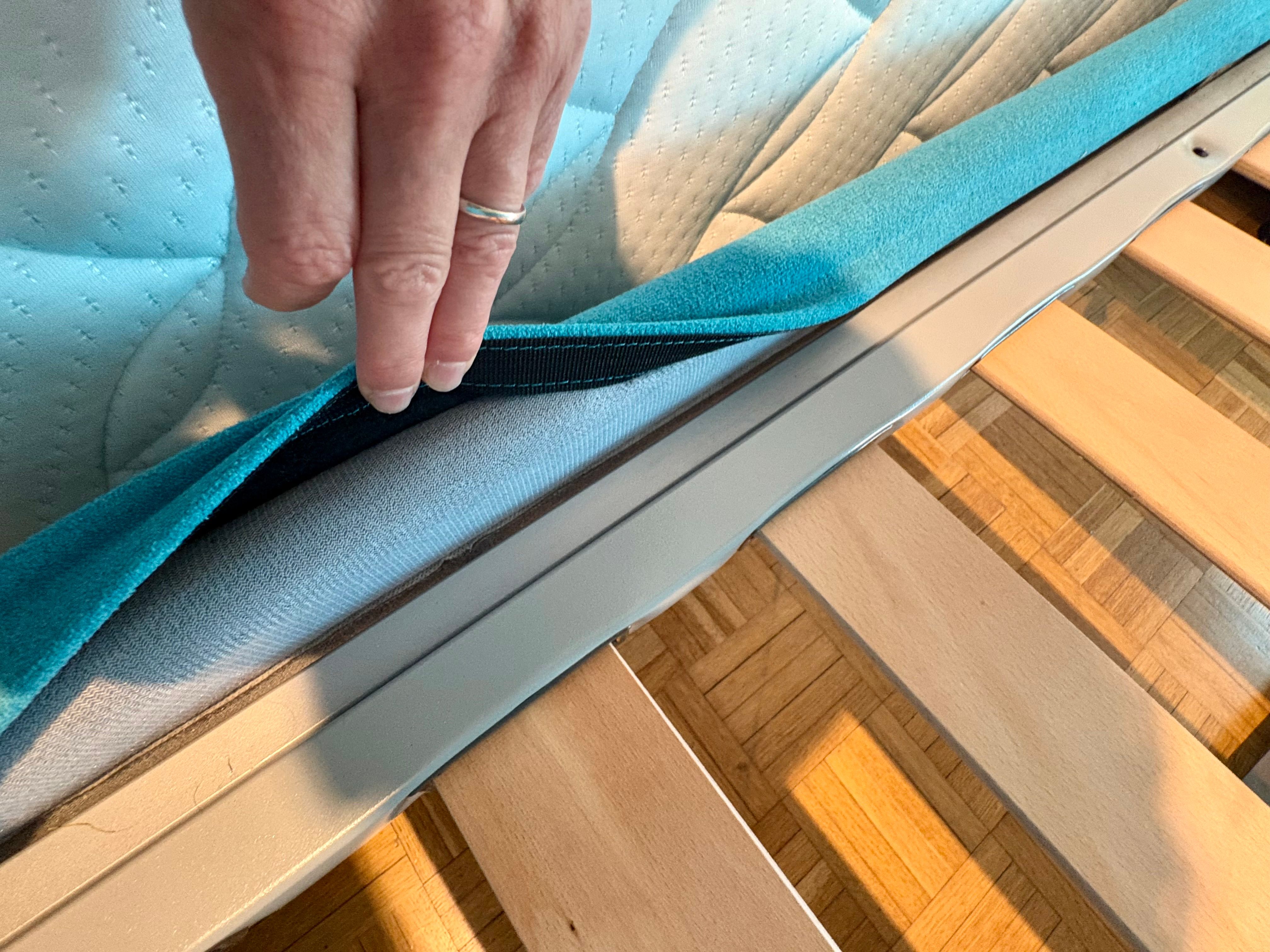 Bolzan Single Bed in Blue Fabric Optional7