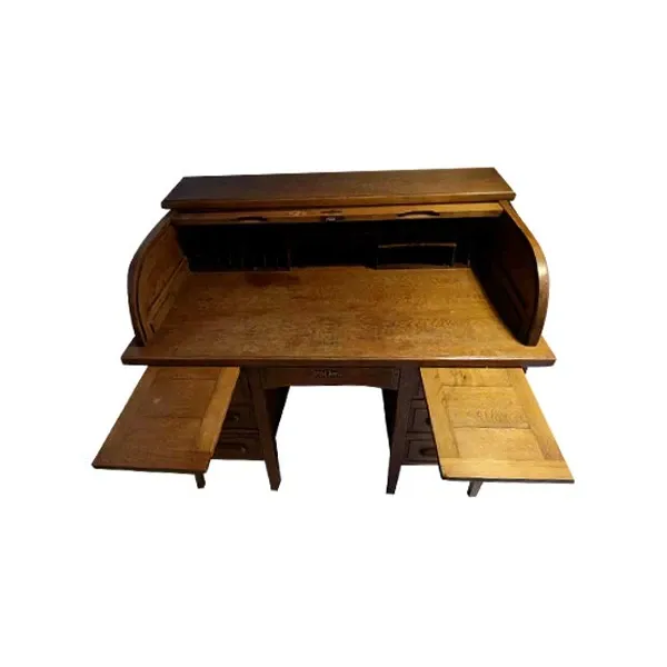 Vintage English wooden writing desk, Cooke  &#39;s finsbury image