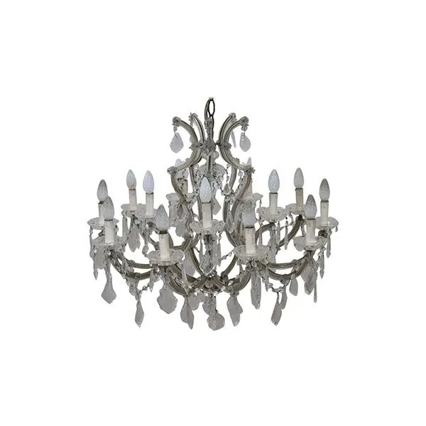 Vintage crystal and bronze chandelier (1800s), image